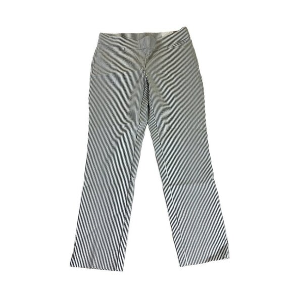 NWT Anne Klein Women's Stripe Slim Crop Casual Pants - 6 - Picture 1 of 13